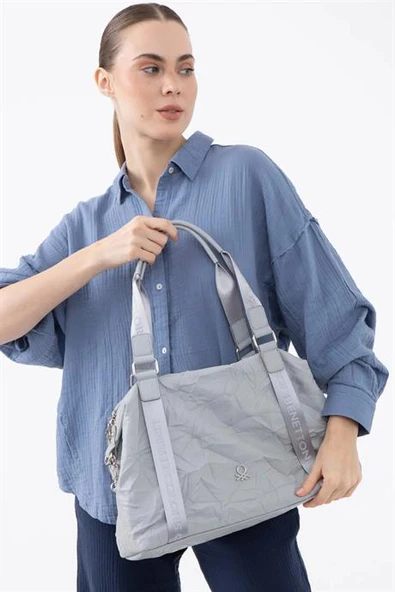 BENETTON GRİ KADIN KOL ÇANTASI  1470-2Y5 - Resim 2