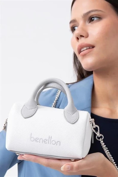 BENETTON BEYAZ A.GRİ KADIN ÇAPRAZ ÇANTA 1593-2Y5 ürün görseli