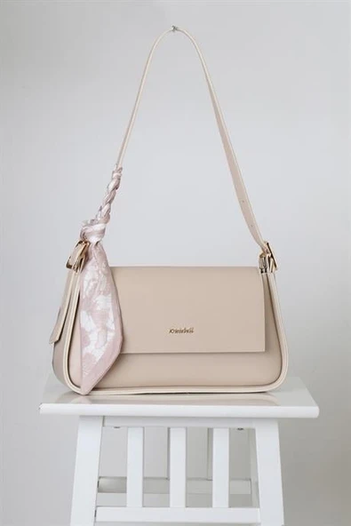 FULAR AKSESUARLI BEJ KADIN KOL ÇANTASI  26754-2Y5 ürün görseli