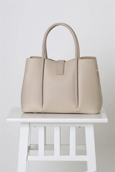 DERİ KISA SAPLI TAŞ KADIN ÇANTA  2344-2Y5 - Resim 3