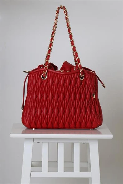 ZİNCİRLİ KIRMIZI KADIN KOL ÇANTASI 2392007-2Y4 - 3