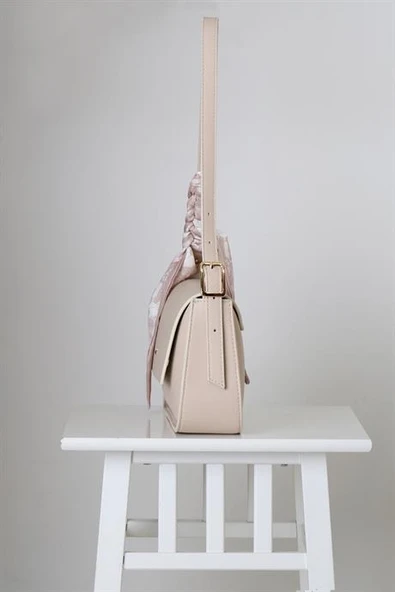 FULAR AKSESUARLI BEJ KADIN KOL ÇANTASI  26754-2Y5 - Resim 2