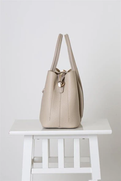 DERİ KISA SAPLI TAŞ KADIN ÇANTA  2344-2Y5 - Resim 2