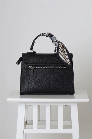 SİYAH DERİ KADIN EL ÇANTASI 26760-2K5 - Resim 3