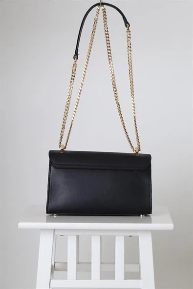 ZİNCİRLİ SİYAH KADIN KOL ÇANTASI 7291-2K4 - 3