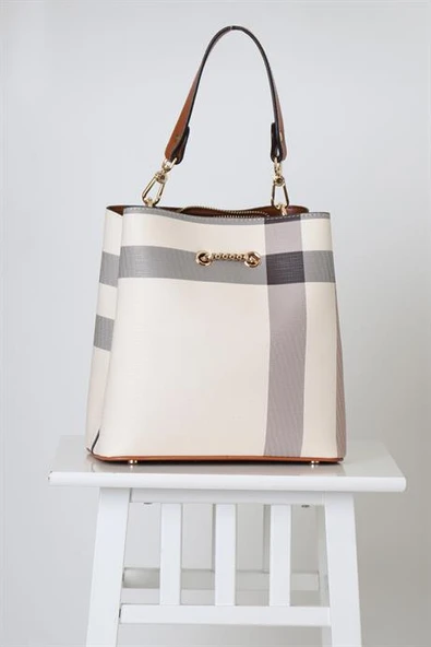 ZİNCİR DETAYLI ASKILI KREM KADIN ÇANTA 967-M48-2Y4 - 3