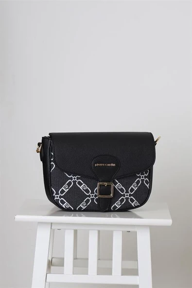 BASKILI UZUN ASKILI SİYAH  KADIN ÇANTA 828-2K5 ürün görseli