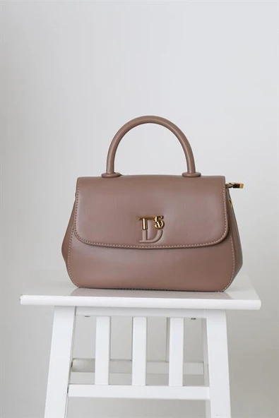 DERİ KISA SAPLI TAŞ KADIN EL ÇANTASI  2258-2K5 ürün görseli