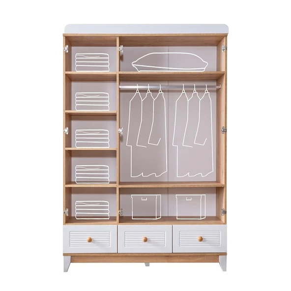 PERLA 3 KAPILI DOLAP - MEŞE - 2