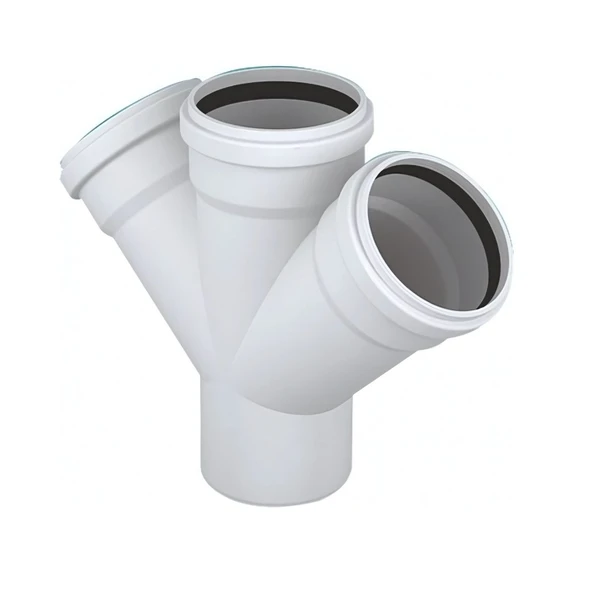 50x50 Y Çatal 3 Çıkışlı Pis Su Gider Borusu