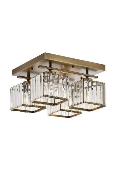 AVONNI AV-60230-4E Eskitme Kaplama Modern Avize E27 Metal Kristal 40x40cm