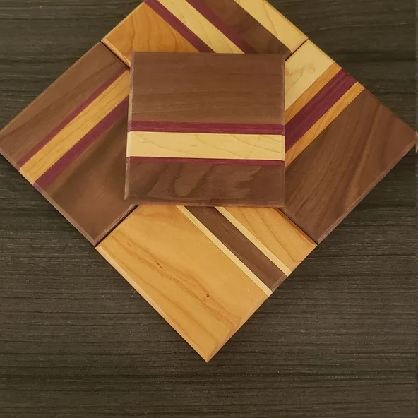 iAhşap Ahşap Bardak Altlığı Seti - 5