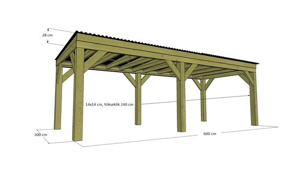 iAhşap Veranda Ahşap Pergole Trapezli Gölgelik Çardak Kamelya p15 - 9