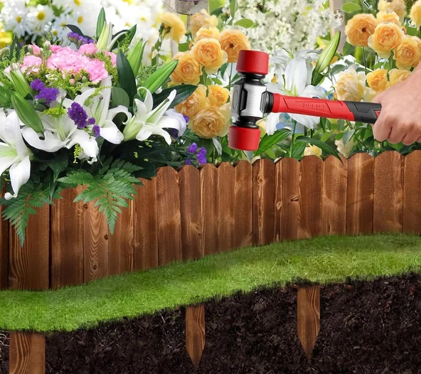 iAhşap Bahçe Bordür Çiti 100x30 cm Bahçe Çiti Bahçe Dekoru Özel Tasarım - 4