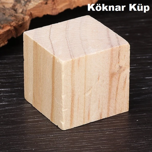 iAhşap Hobi Ahşap Küp Dekoratif Küp Doğal Ahşap Küp Blokları - 5