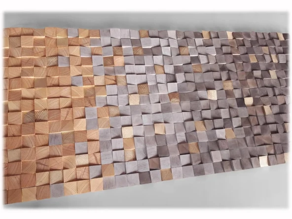 Resim Ahşap Duvar Tablo, Ahşap Duvar Dekoru, Ahşap Mozaik, Ahşap Duvar Sanatı - 4