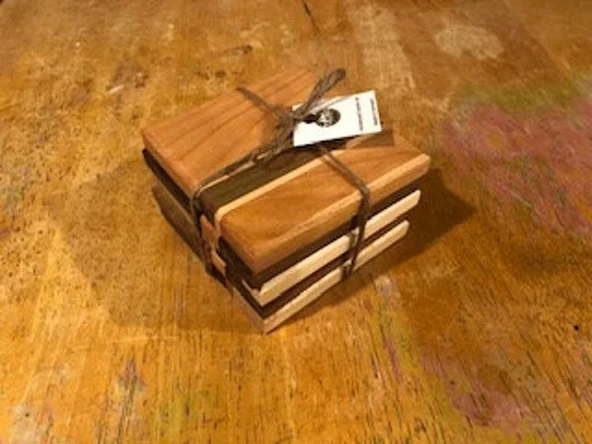 iAhşap Ahşap Bardak Altlığı Seti - 4