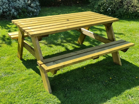 iAhşap Bank Ahşap Yemek Masası Piknik Masası 70x150 cm