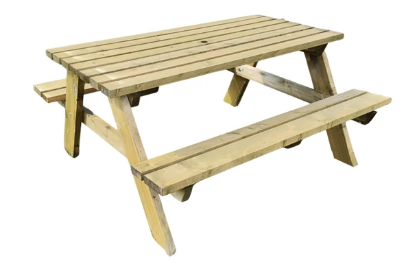 iAhşap Bank Ahşap Yemek Masası Piknik Masası 70x150 cm - 2