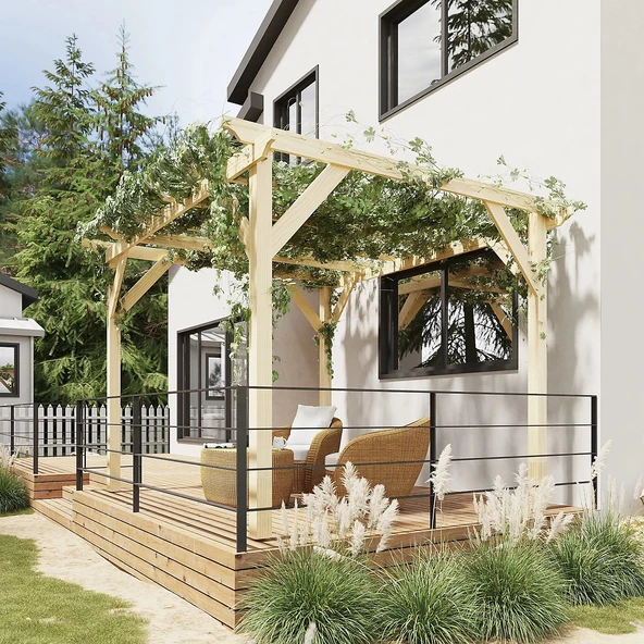 iAhşap Veranda Ahşap Pergole 3x3,6 metre Veranda Kamelya p7 - 3