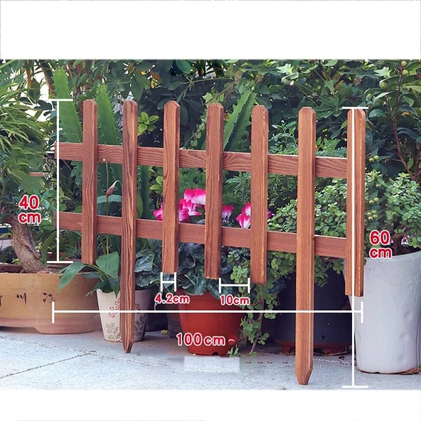 100x40 cm Bahçe Çiti Çim Çiçek Bahçesi Ahşap çiti Peyzaj yolu Çiti Ahşap