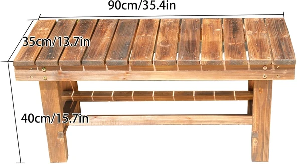 iAhşap Masif Ahşap Bank Sandalye Mutfak Bank Çiçeklik - 3