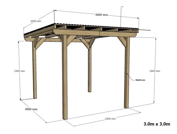 iAhşap Veranda Ahşap Pergole Gölgelik Trapezli Veranda Kamelya p5 - 3