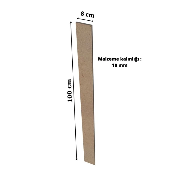 iAhşap Dekoratif iskandinav Duvar Çıtası (5 Adet) Ev Ofis Dekorasyonu Ham MDF - 4