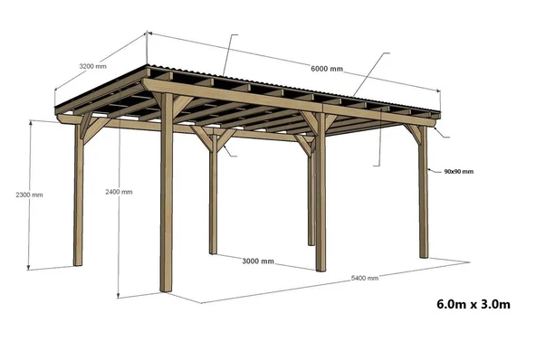 iAhşap Veranda Ahşap Pergole Gölgelik Trapezli Veranda Kamelya p5 - 8