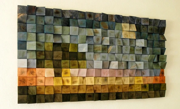 Resim Ahşap Duvar Tablo, Ahşap Duvar Dekoru, Ahşap Mozaik, Ahşap Duvar Sanatı - 6