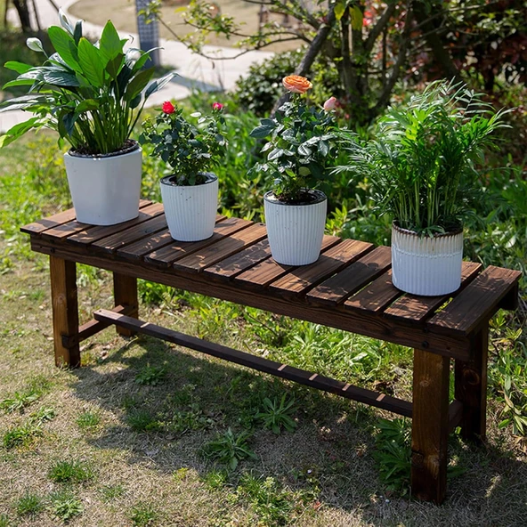 iAhşap Masif Ahşap Bank Sandalye Mutfak Bank Çiçeklik