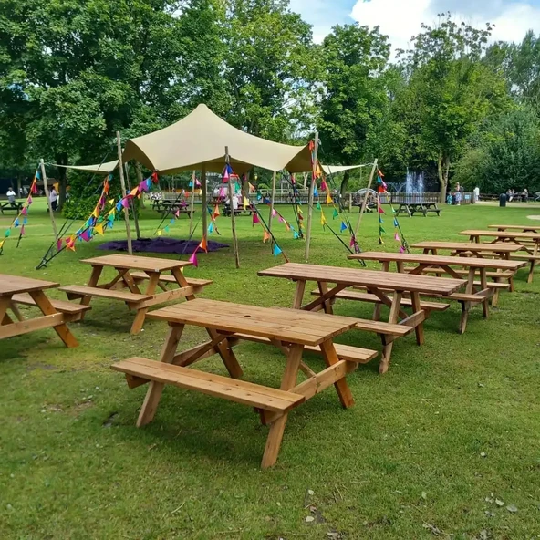 iAhşap Bank Ahşap Yemek Masası Piknik Masası 60x150 cm no 3 - 2