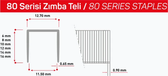 Havalı Havalı Zımba Teli 80 Serisi (Okçu)(80x08)-(80x14)-(80x16)-(80x22) - 2