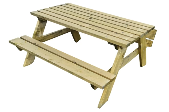 iAhşap Bank Ahşap Yemek Masası Piknik Masası 70x150 cm - 5