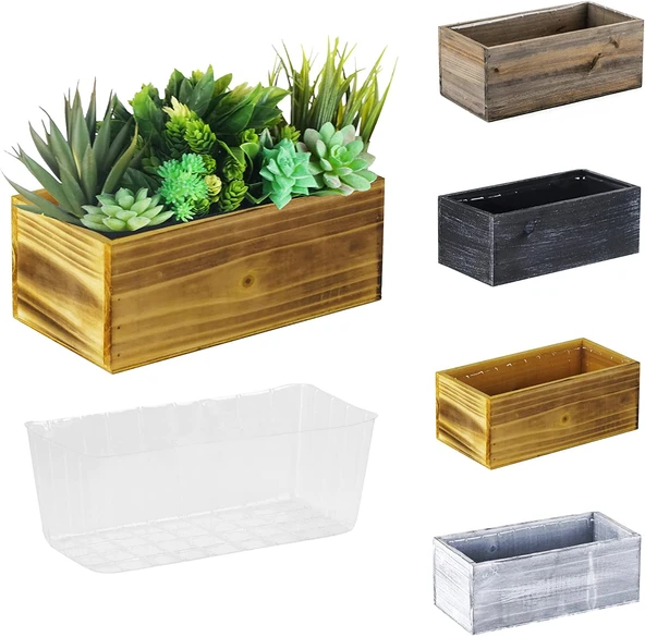 Ahşap Saksı Kutusu, Çiçeklik, Doğal Ahşap Dekor Ev ve Düğün Süslemeleri