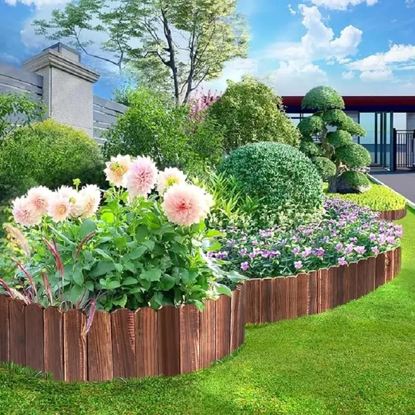 iAhşap Bahçe Bordür Çiti 100x30 cm Bahçe Çiti Bahçe Dekoru Özel Tasarım