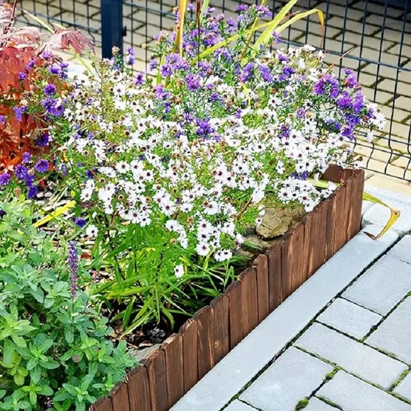 iAhşap Bahçe Bordür Çiti 100x30 cm Bahçe Çiti Bahçe Dekoru Özel Tasarım - 3