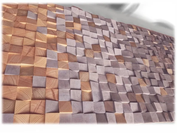 Resim Ahşap Duvar Tablo, Ahşap Duvar Dekoru, Ahşap Mozaik, Ahşap Duvar Sanatı - 2