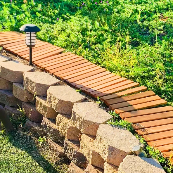 iAhşap 250x50 cm Ahşap yürüyüş yolu Veranda yolu Yürüme Yolu Bahçe Yolu - 2