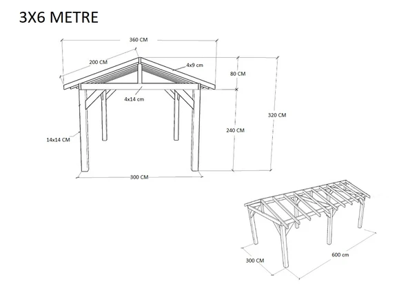 iAhşap Veranda Ahşap Pergole Çatı membran Gölgelik Çardak Kamelya p14 - 8