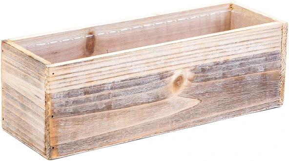 Ahşap Saksı Kutusu, Çiçeklik, Doğal Ahşap Dekor Ev ve Düğün Süslemeleri - 2