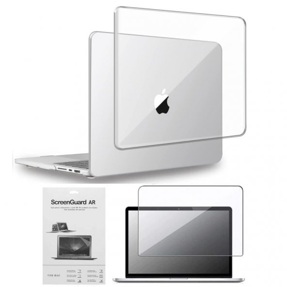 Codegen Apple 14" Macbook Pro M1 A2442 Şeffaf Kılıf Koruyucu Kapak + Ekran Filmi CMPTS-142T