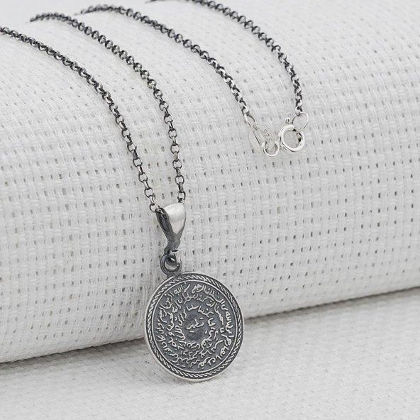 Mührü Şerif ve Kıtmir Dua Yazılı 925 Ayar Gümüş Kadın Kolye - 2