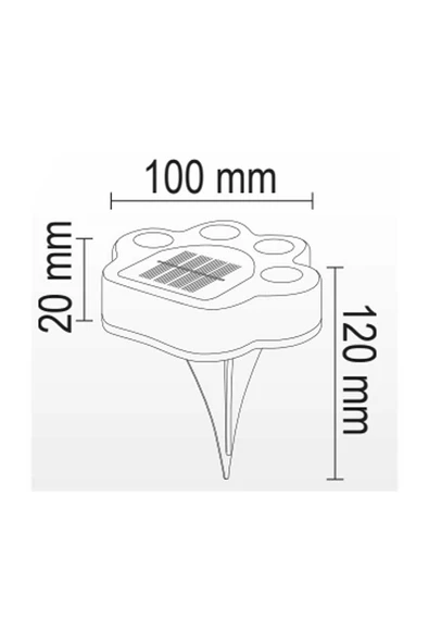 4 Adet Güneş Enerjili, 5 Watt 6500 Kelvin Beyaz Işık Solar Çim, Duvar, Merdiven İçin Pati Aplik - 5