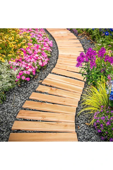 Yürüyüş Ahşap yolu 250 cm Veranda yolu Yürüme Yolu Bahçe Yolu 30-40-50 cm Seçenekli ürün görseli 1