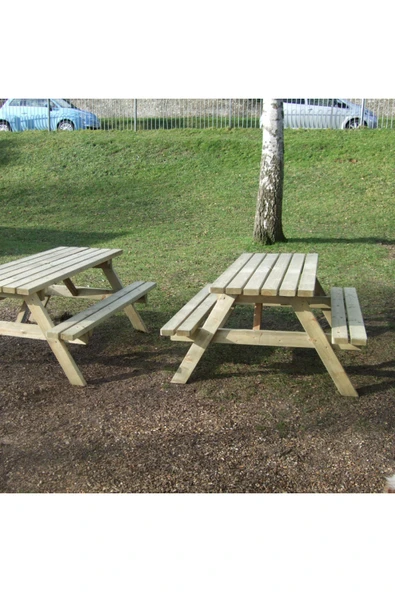 Bank Ahşap Yemek Masası Piknik Masası 70x150 cm - 2