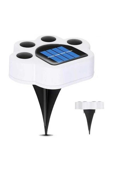4 Adet Güneş Enerjili, 5 Watt 6500 Kelvin Beyaz Işık Solar Çim, Duvar, Merdiven İçin Pati Aplik - 2