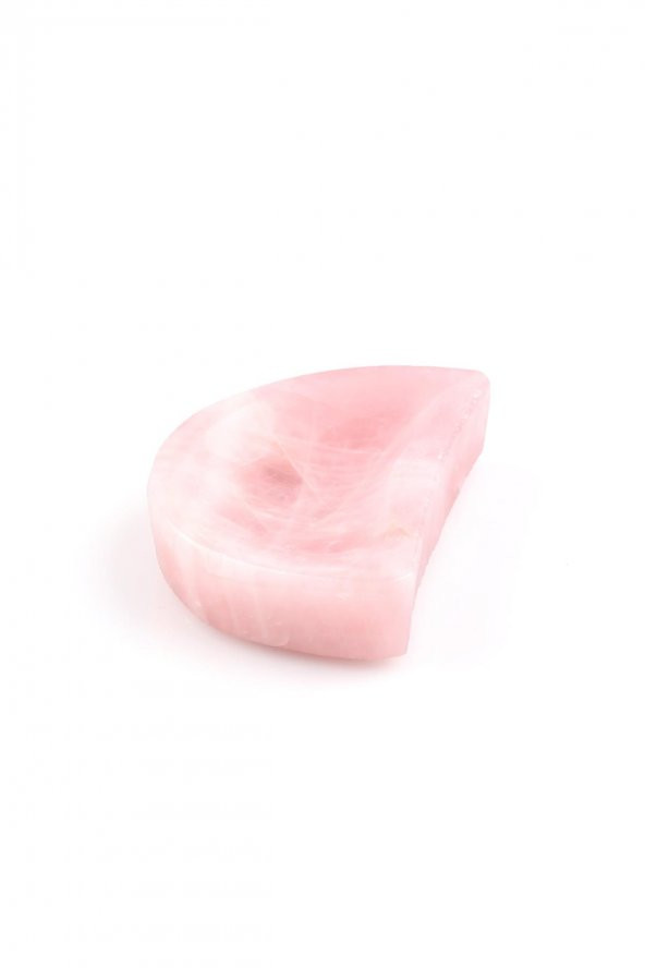 Pembe Kuvars Doğal Taş İçi Oyuk Parça