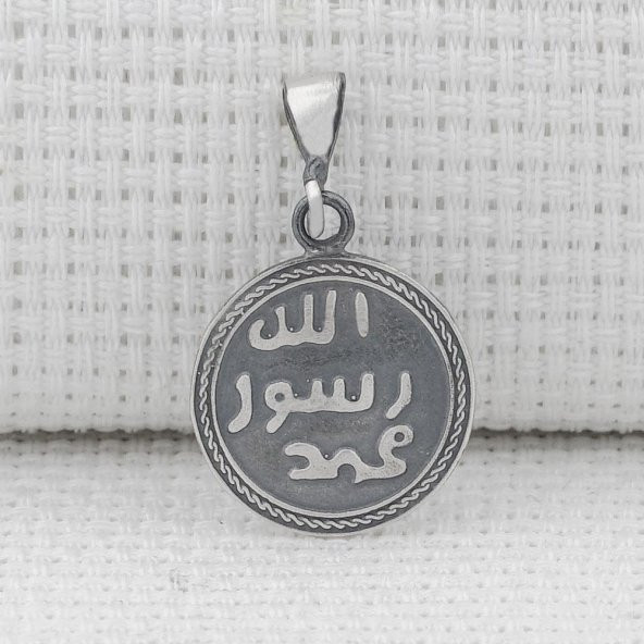 Mührü Şerif ve Kıtmir Dua Yazılı 925 Ayar Gümüş Kolye Ucu - 2