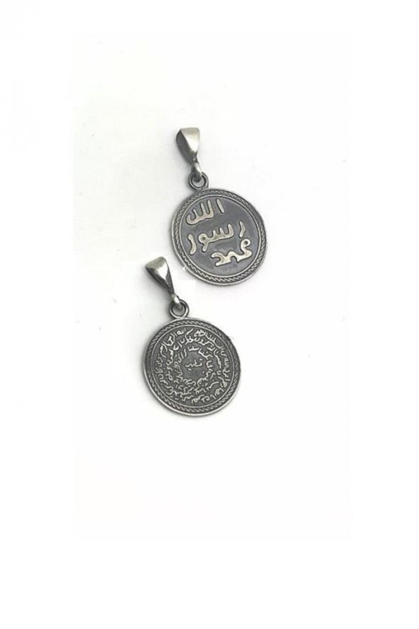 Mührü Şerif ve Kıtmir Dua Yazılı 925 Ayar Gümüş Kolye Ucu - 6